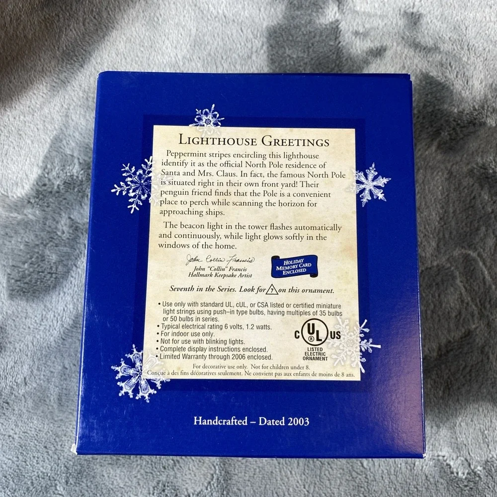 Hallmark 2003 Lighthouse Greetings #7 in Series Magic Light Keepsake Xmas